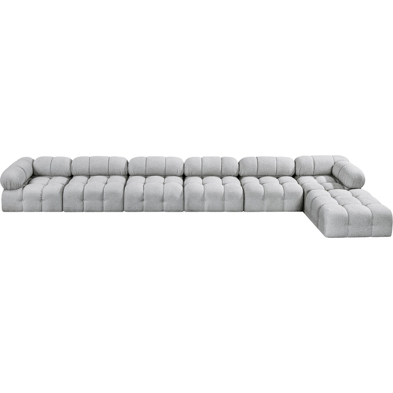 Meridian Ames Grey Boucle Fabric Modular Sectional IMAGE 4