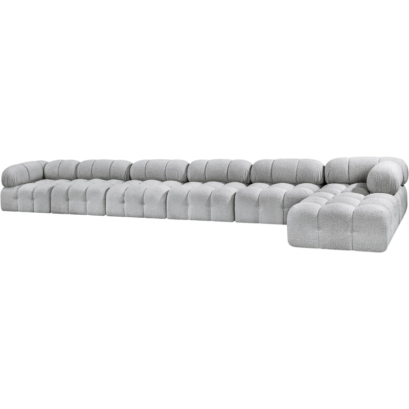 Meridian Ames Grey Boucle Fabric Modular Sectional IMAGE 5