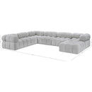 Meridian Ames Grey Boucle Fabric Modular Sectional IMAGE 17