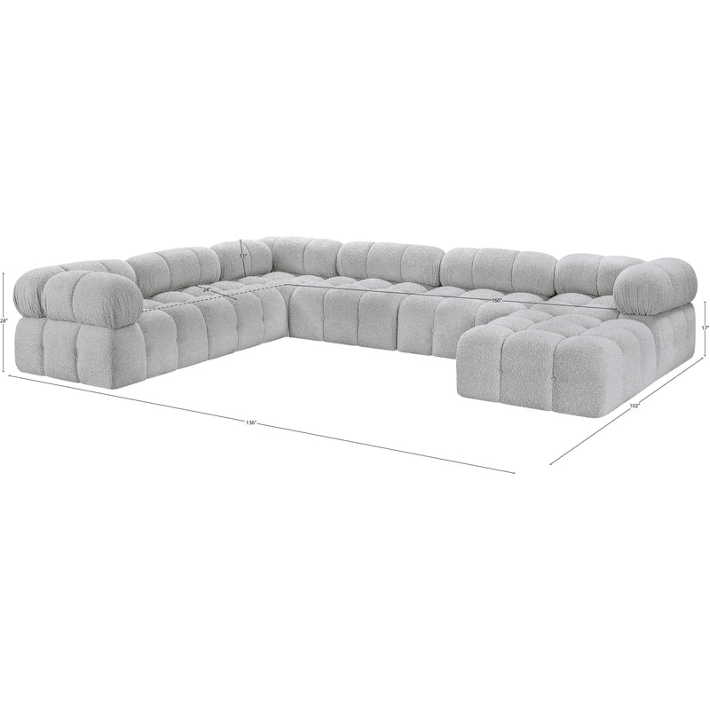 Meridian Ames Grey Boucle Fabric Modular Sectional IMAGE 17