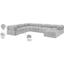 Meridian Ames Grey Boucle Fabric Modular Sectional IMAGE 18