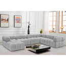 Meridian Ames Grey Boucle Fabric Modular Sectional IMAGE 2