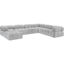 Meridian Ames Grey Boucle Fabric Modular Sectional IMAGE 3