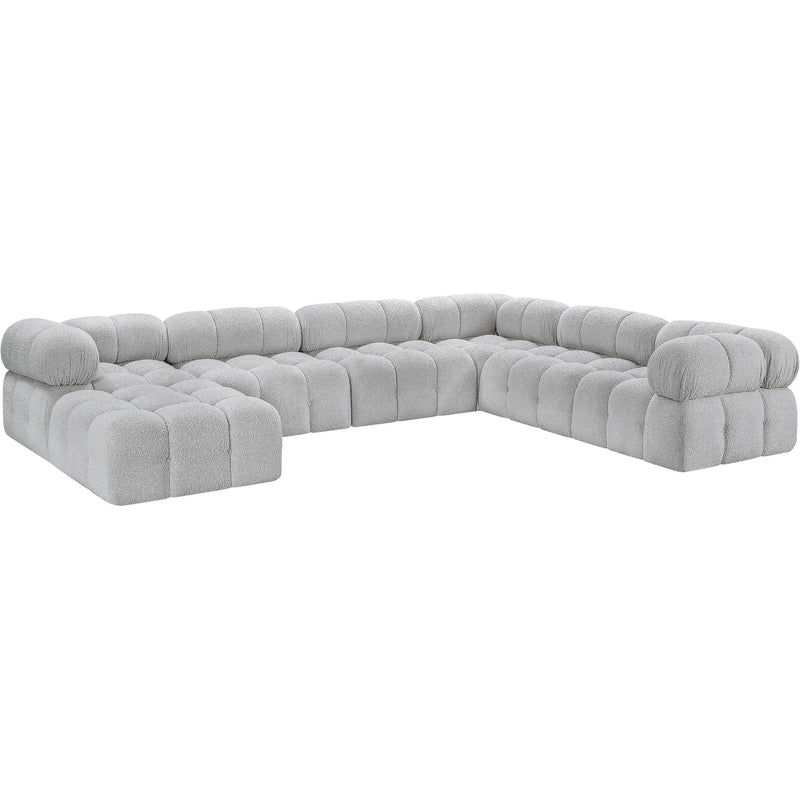 Meridian Ames Grey Boucle Fabric Modular Sectional IMAGE 3