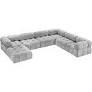Meridian Ames Grey Boucle Fabric Modular Sectional IMAGE 4