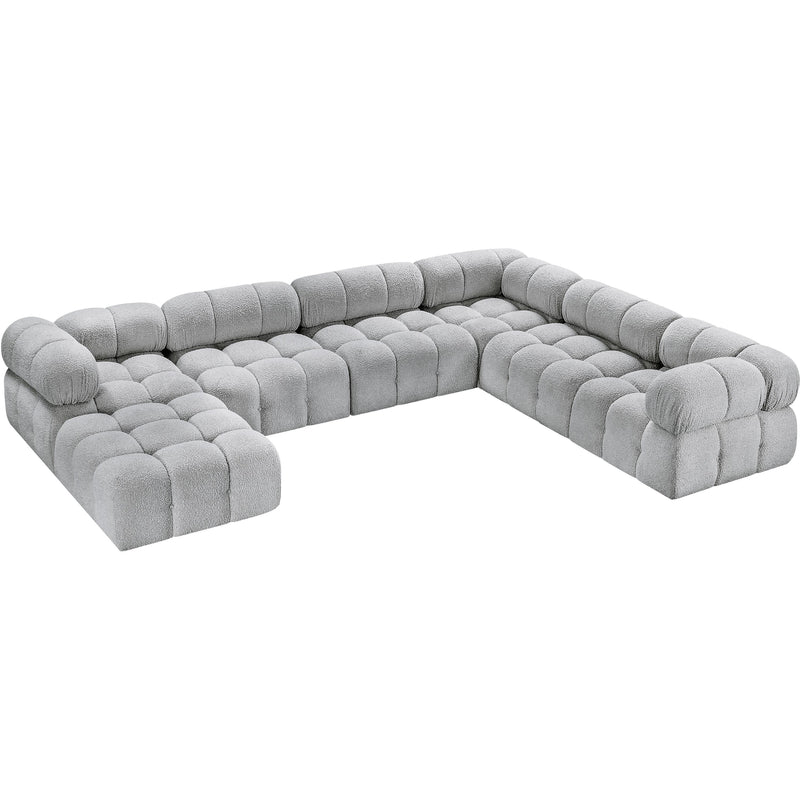 Meridian Ames Grey Boucle Fabric Modular Sectional IMAGE 4