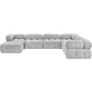 Meridian Ames Grey Boucle Fabric Modular Sectional IMAGE 5