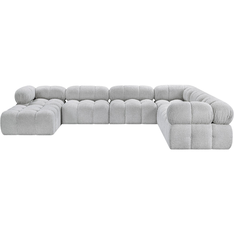 Meridian Ames Grey Boucle Fabric Modular Sectional IMAGE 5