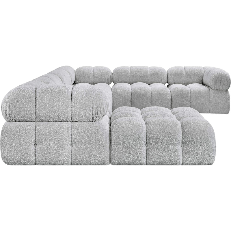 Meridian Ames Grey Boucle Fabric Modular Sectional IMAGE 6
