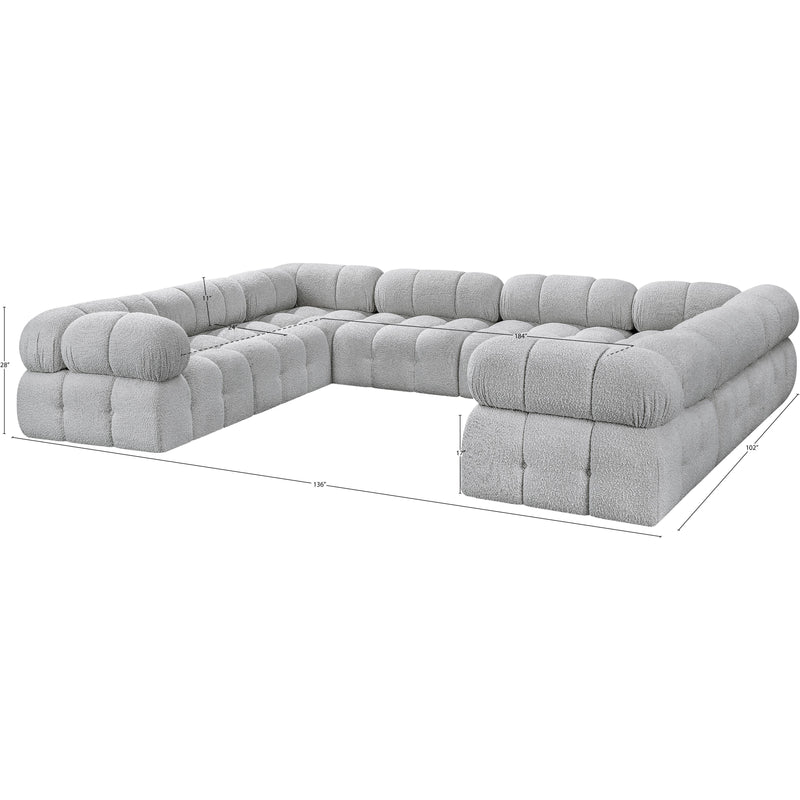 Meridian Ames Grey Boucle Fabric Modular Sectional IMAGE 16