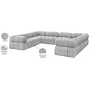 Meridian Ames Grey Boucle Fabric Modular Sectional IMAGE 17
