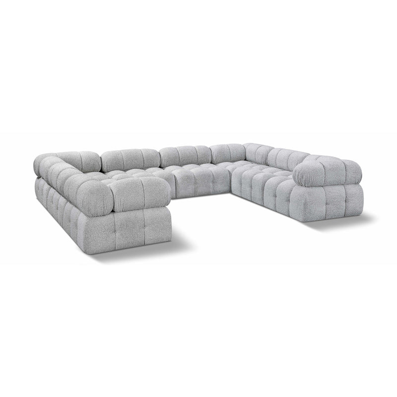 Meridian Ames Grey Boucle Fabric Modular Sectional IMAGE 1