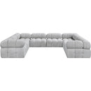 Meridian Ames Grey Boucle Fabric Modular Sectional IMAGE 4