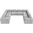 Meridian Ames Grey Boucle Fabric Modular Sectional IMAGE 5