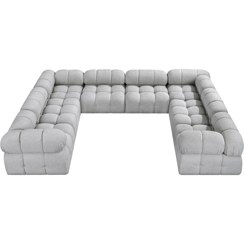 Meridian Ames Grey Boucle Fabric Modular Sectional IMAGE 5