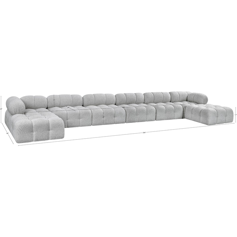 Meridian Ames Grey Boucle Fabric Modular Sectional IMAGE 12