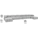 Meridian Ames Grey Boucle Fabric Modular Sectional IMAGE 13