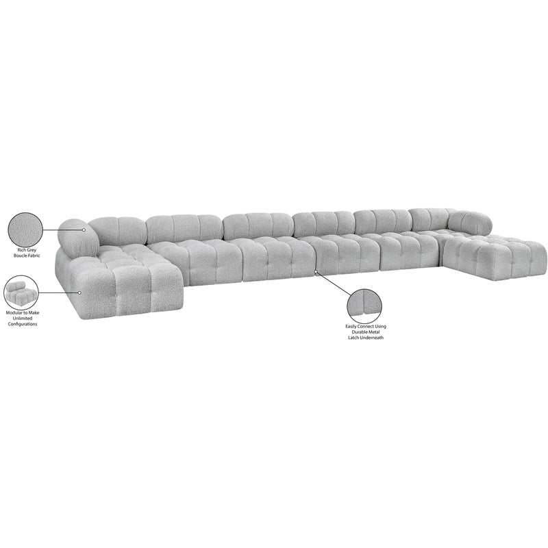 Meridian Ames Grey Boucle Fabric Modular Sectional IMAGE 13