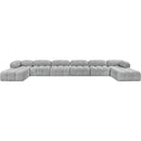 Meridian Ames Grey Boucle Fabric Modular Sectional IMAGE 3