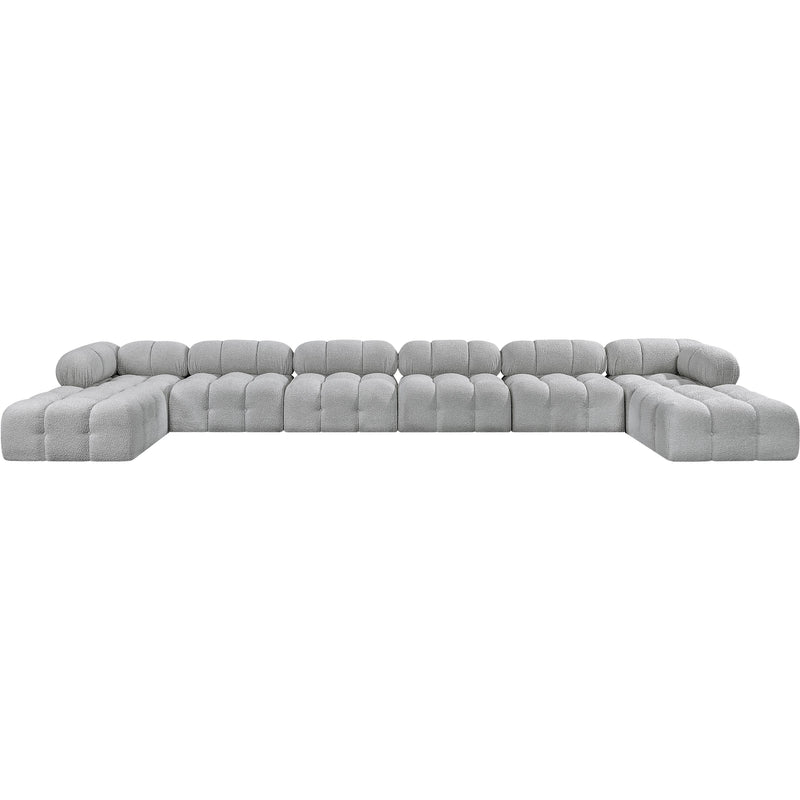 Meridian Ames Grey Boucle Fabric Modular Sectional IMAGE 3