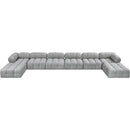 Meridian Ames Grey Boucle Fabric Modular Sectional IMAGE 4