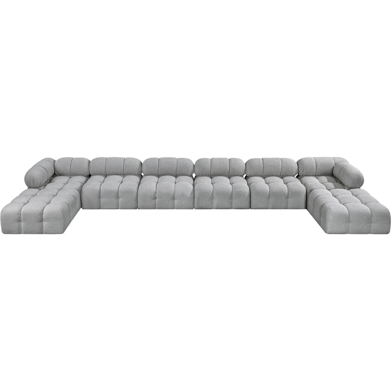 Meridian Ames Grey Boucle Fabric Modular Sectional IMAGE 4
