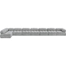 Meridian Ames Grey Boucle Fabric Modular Sectional IMAGE 5