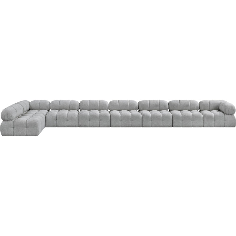 Meridian Ames Grey Boucle Fabric Modular Sectional IMAGE 5