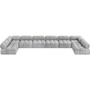 Meridian Ames Grey Boucle Fabric Modular Sectional IMAGE 6