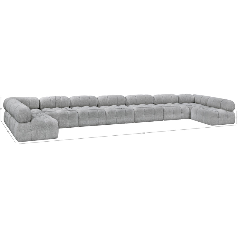 Meridian Ames Grey Boucle Fabric Modular Sectional IMAGE 12