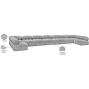 Meridian Ames Grey Boucle Fabric Modular Sectional IMAGE 13