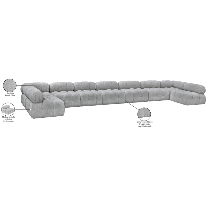 Meridian Ames Grey Boucle Fabric Modular Sectional IMAGE 13