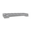 Meridian Ames Grey Boucle Fabric Modular Sectional IMAGE 1