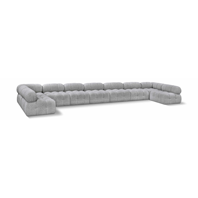Meridian Ames Grey Boucle Fabric Modular Sectional IMAGE 1