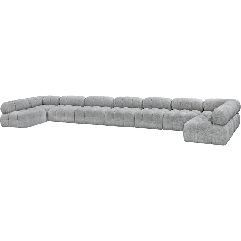 Meridian Ames Grey Boucle Fabric Modular Sectional IMAGE 5