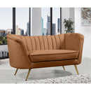 Meridian Margo Saddle Velvet Loveseat IMAGE 2