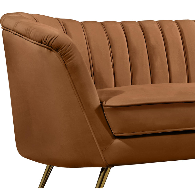 Meridian Margo Saddle Velvet Loveseat IMAGE 3