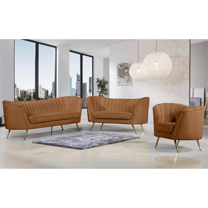 Meridian Margo Saddle Velvet Loveseat IMAGE 6