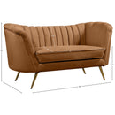 Meridian Margo Saddle Velvet Loveseat IMAGE 7