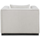 Meridian Alfie Beige Linen Textured Fabic Chair IMAGE 3