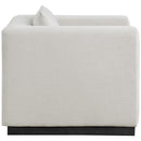 Meridian Alfie Beige Linen Textured Fabic Chair IMAGE 5