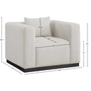 Meridian Alfie Beige Linen Textured Fabic Chair IMAGE 8