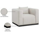 Meridian Alfie Beige Linen Textured Fabic Chair IMAGE 9