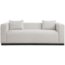 Meridian Alfie Beige Linen Textured Fabic Sofa IMAGE 4