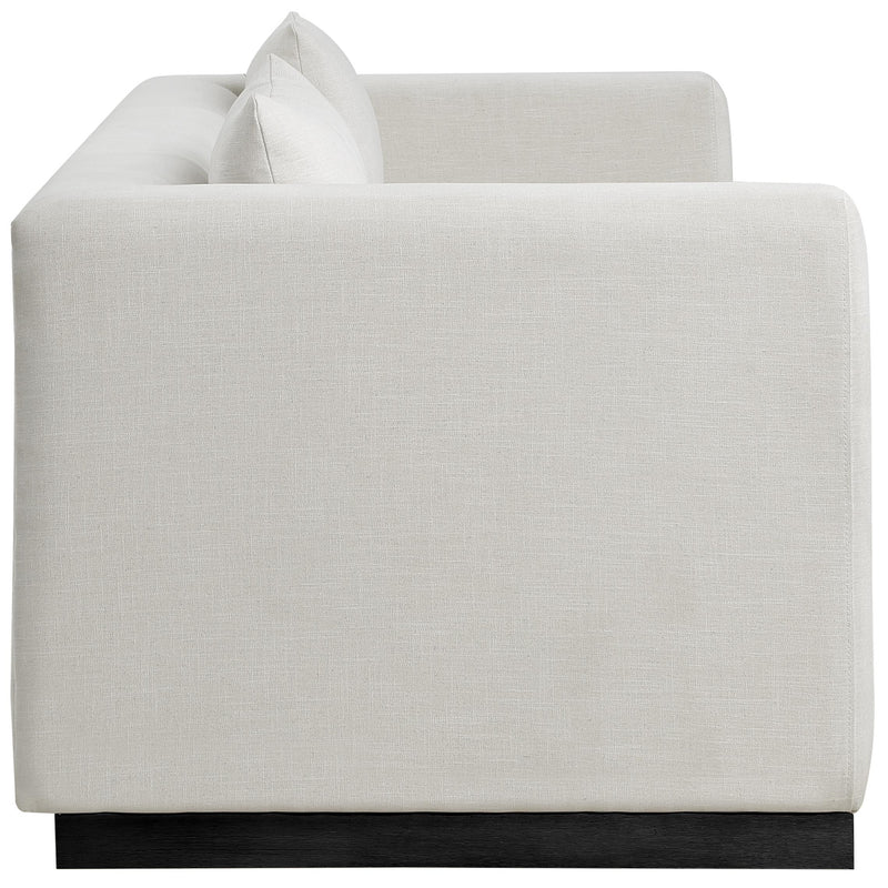 Meridian Alfie Beige Linen Textured Fabic Sofa IMAGE 5