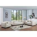 Meridian Alfie Beige Linen Textured Fabic Sofa IMAGE 7