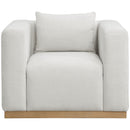 Meridian Alfie Cream Linen Textured Fabic Chair IMAGE 4