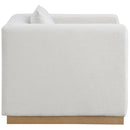 Meridian Alfie Cream Linen Textured Fabic Chair IMAGE 5