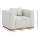 Meridian Alfie Cream Linen Textured Fabic Chair IMAGE 8