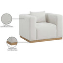 Meridian Alfie Cream Linen Textured Fabic Chair IMAGE 9